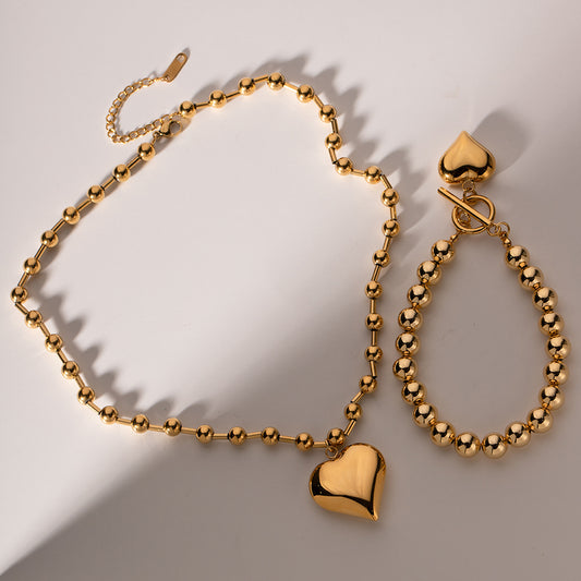 Golden Heartbeat collection - Necklace and bracelet